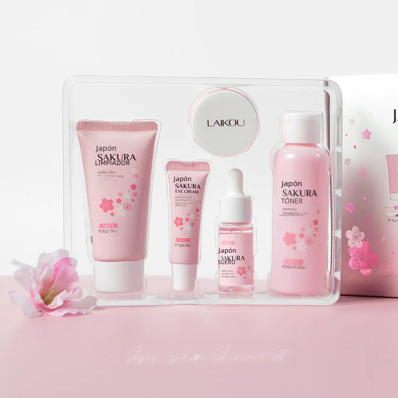 LAIKOU Cherry Blossom Skincare Set - 5 Pieces Gift Box