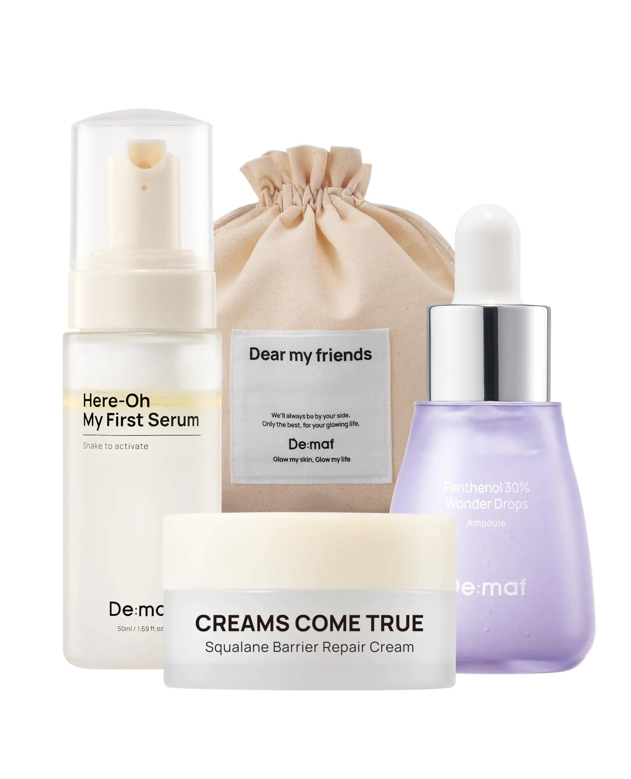 De:maf Welcome Kit Skincare Set 3 Essential Skincare Products with a Travel Pouch