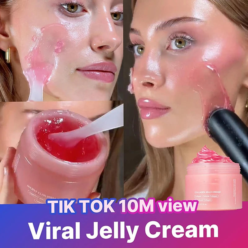 2025 New Collagen Jelly Cream Niacinamide Hydrolyzed Whitening Brightening Moisturizer Collagen Korean Skincare Products 3.88OZ.