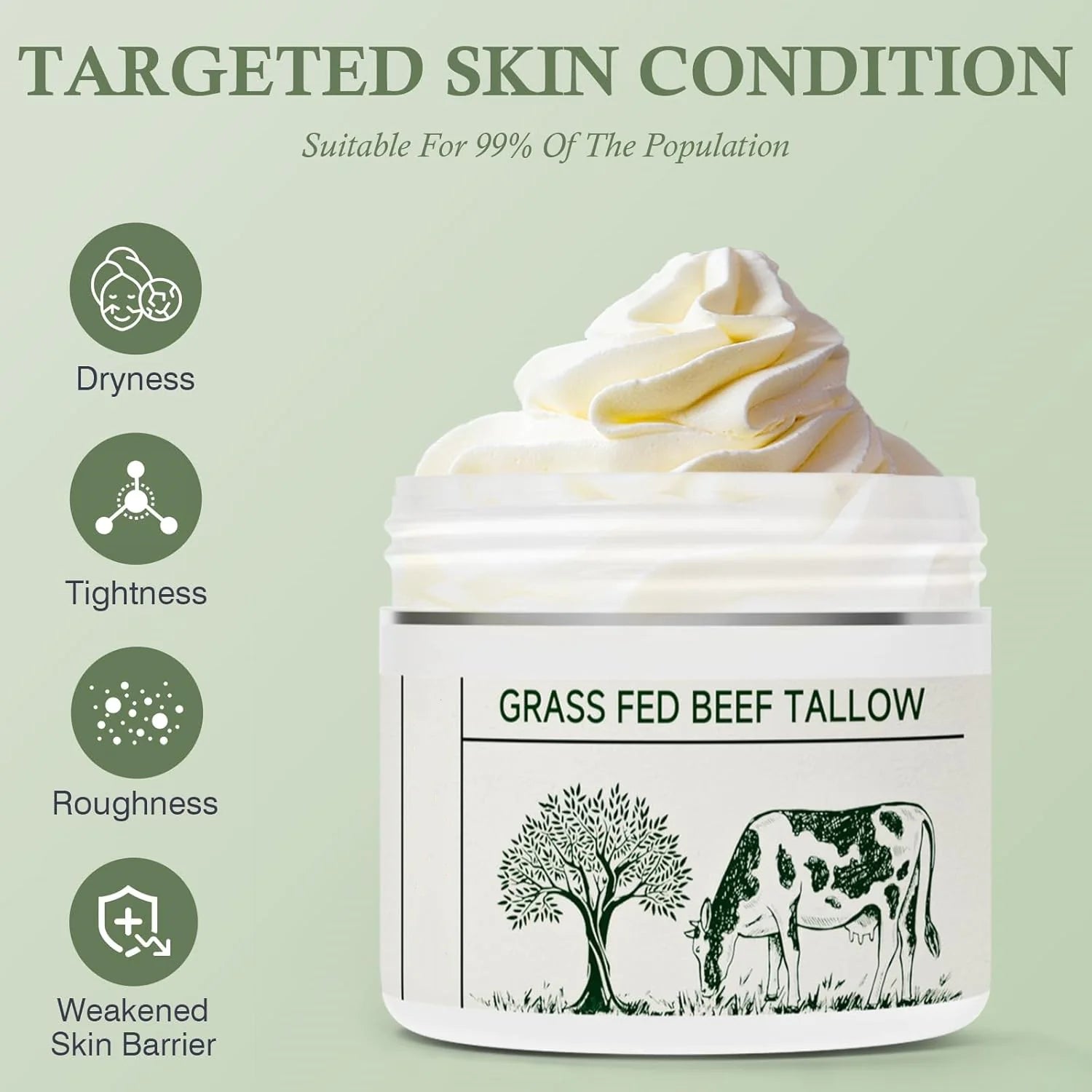 Grass-Fed Tallow Moisturizing Cream – Soothing & Nourishing Skincare