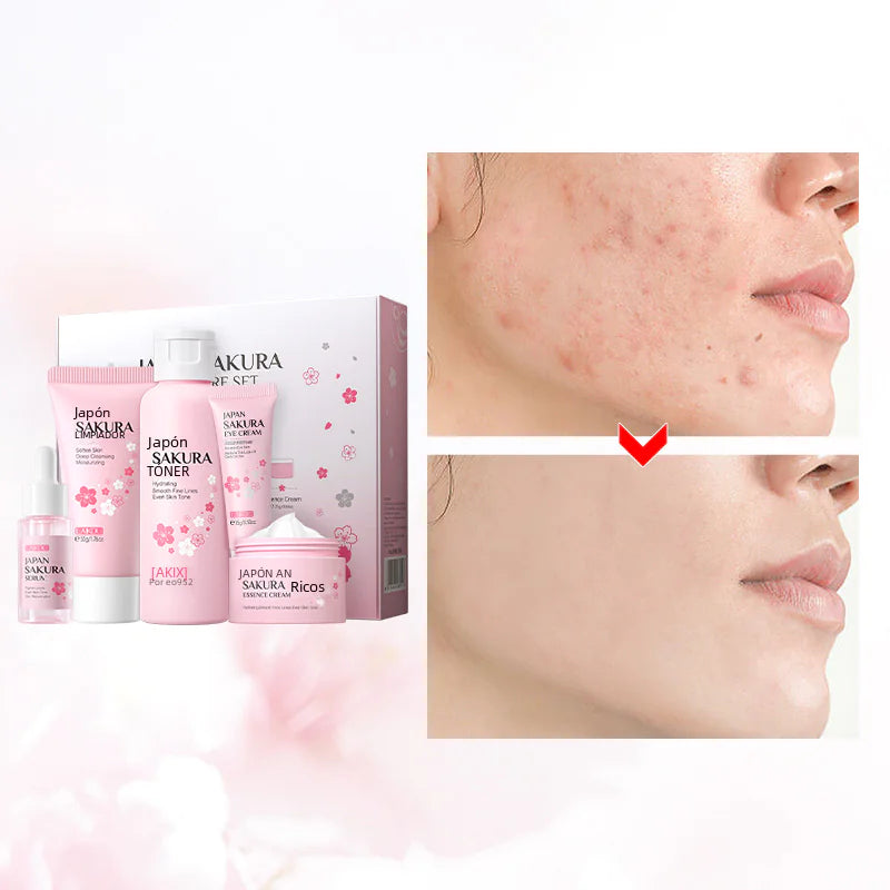 LAIKOU Cherry Blossom Skincare Set - 5 Pieces Gift Box